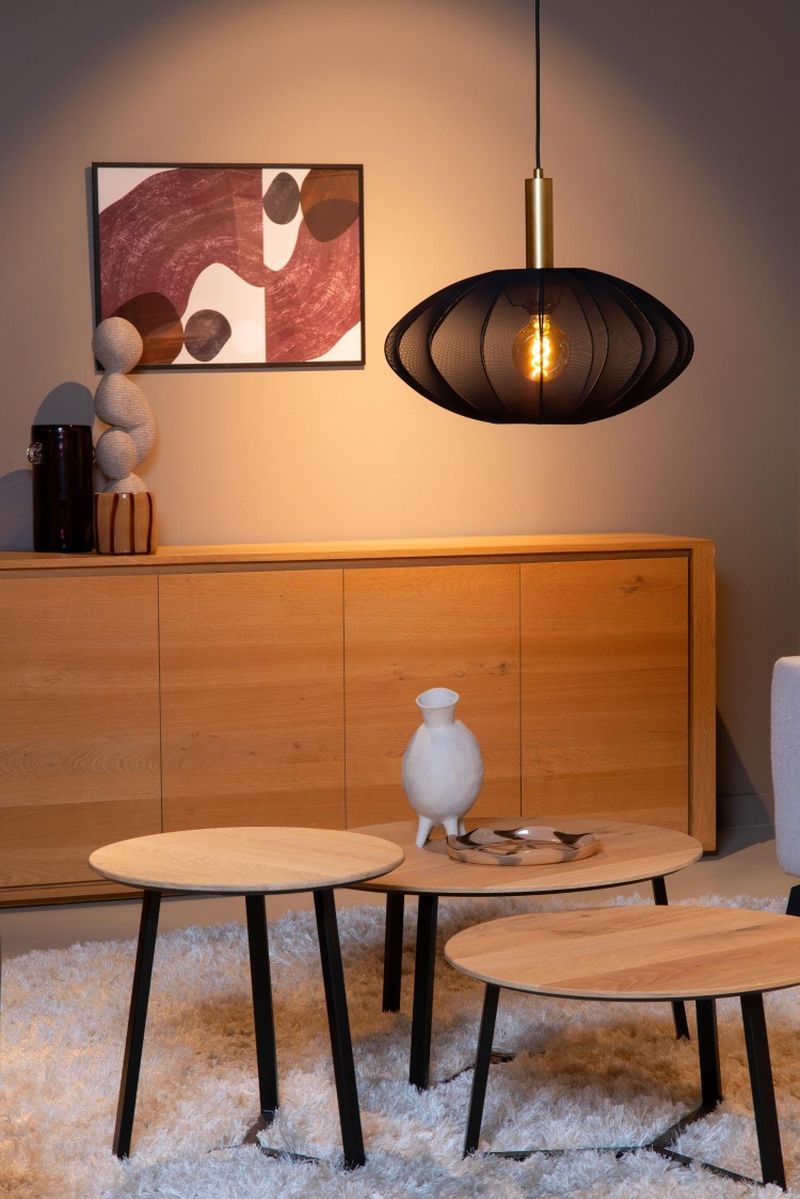 Lucide CORINA - Závesné svietidlo - Ø 50 cm - 1xE27 - Čierna